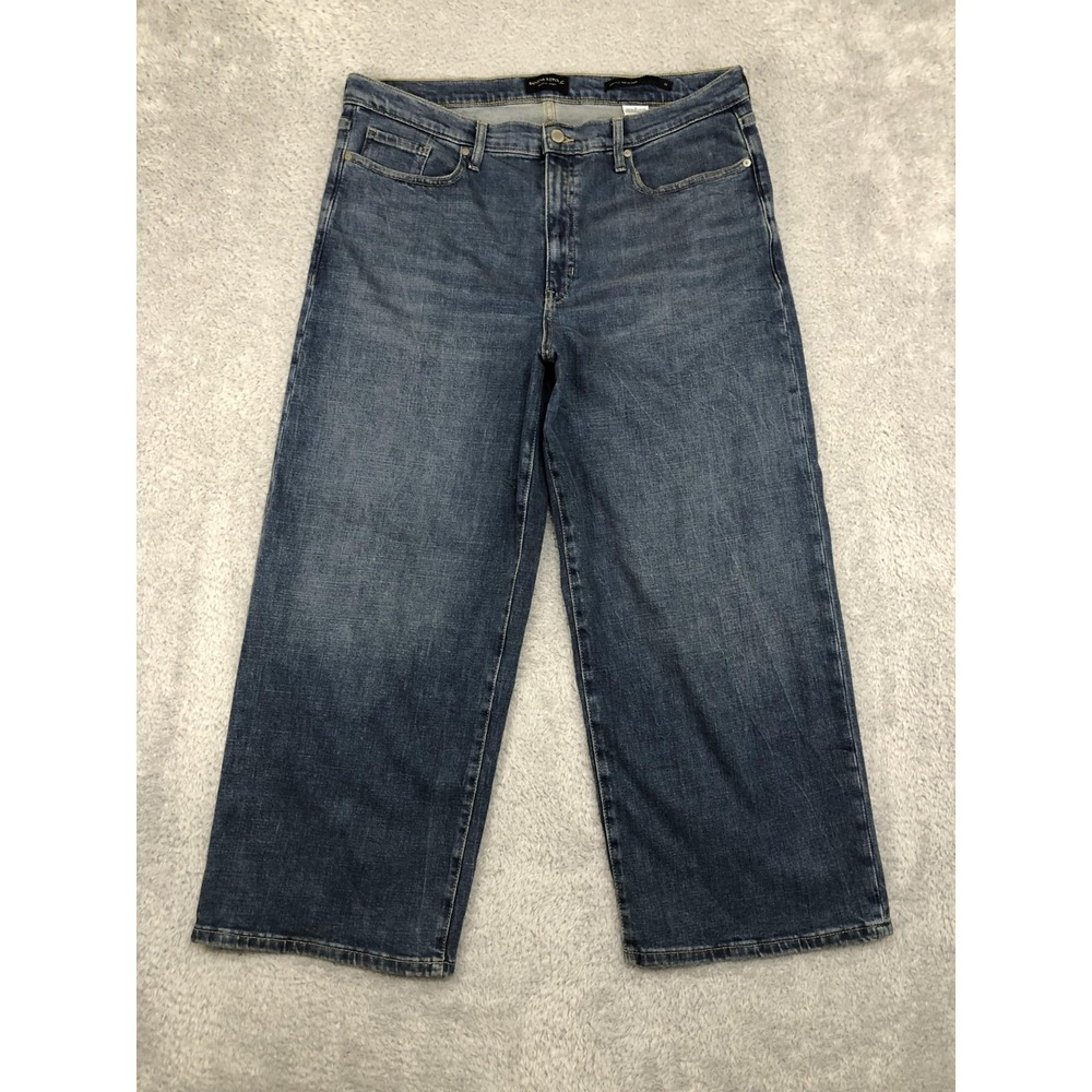 Banana Republic Jeans Womens 36x25.5 (Tag 33) Wide Leg High Rise Crop Blue